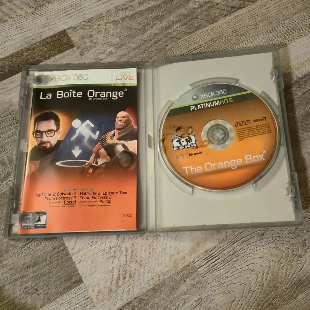 The Orange Box Half Life 2 Xbox 360 2007 CIB Platinum Hits Retro Y2K - Read - Picture 2 of 6